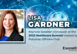 Lisa Gardner, Keynote Speaker Introducer at the 2023 Healthcare Summit Hosted by the Potomac Officers Club