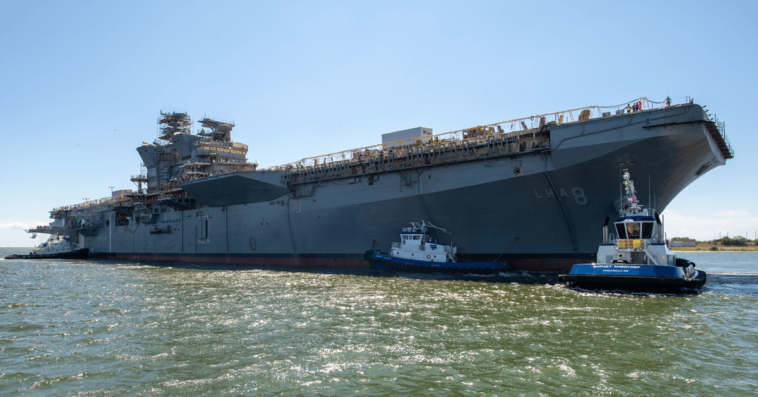 HII Ingalls Shipbuilding Christens Navy's New Multi-Purpose Amphibious Assault Ship